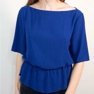 Aritzia Wilfred Blue Peplum Blouse